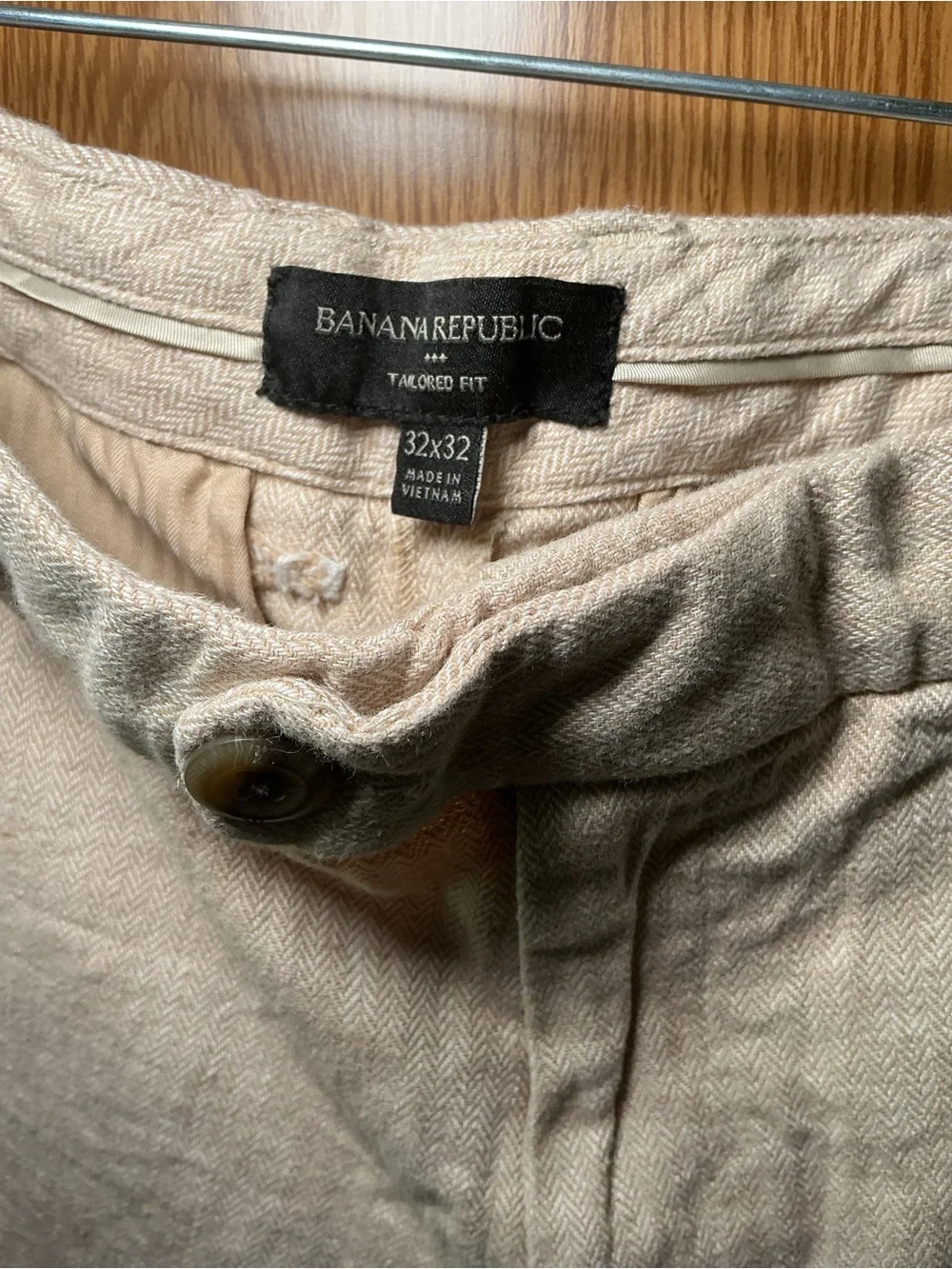 Banana Republic Tailored Fit Linen Blend Pants – Men's 32x32 Beige
